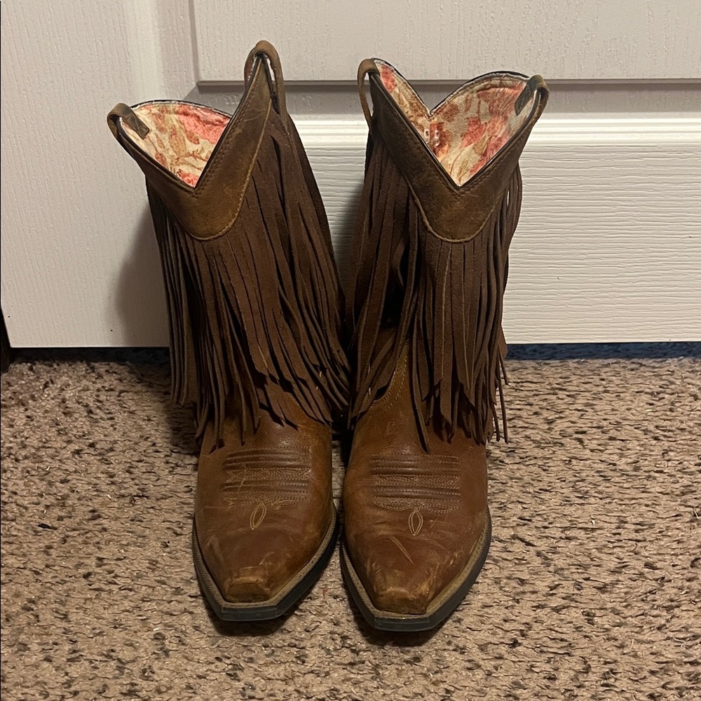 Ariat Brown Fringed Heeled Boots